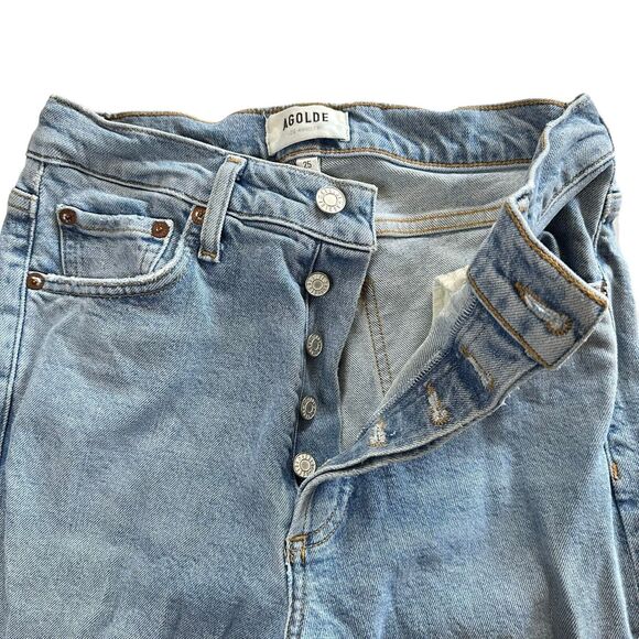 Agolde Jeans Size 25 Nico High Rise Slim Fit Button Fly Skinny Light Wash Blue - Picture 4 of 10